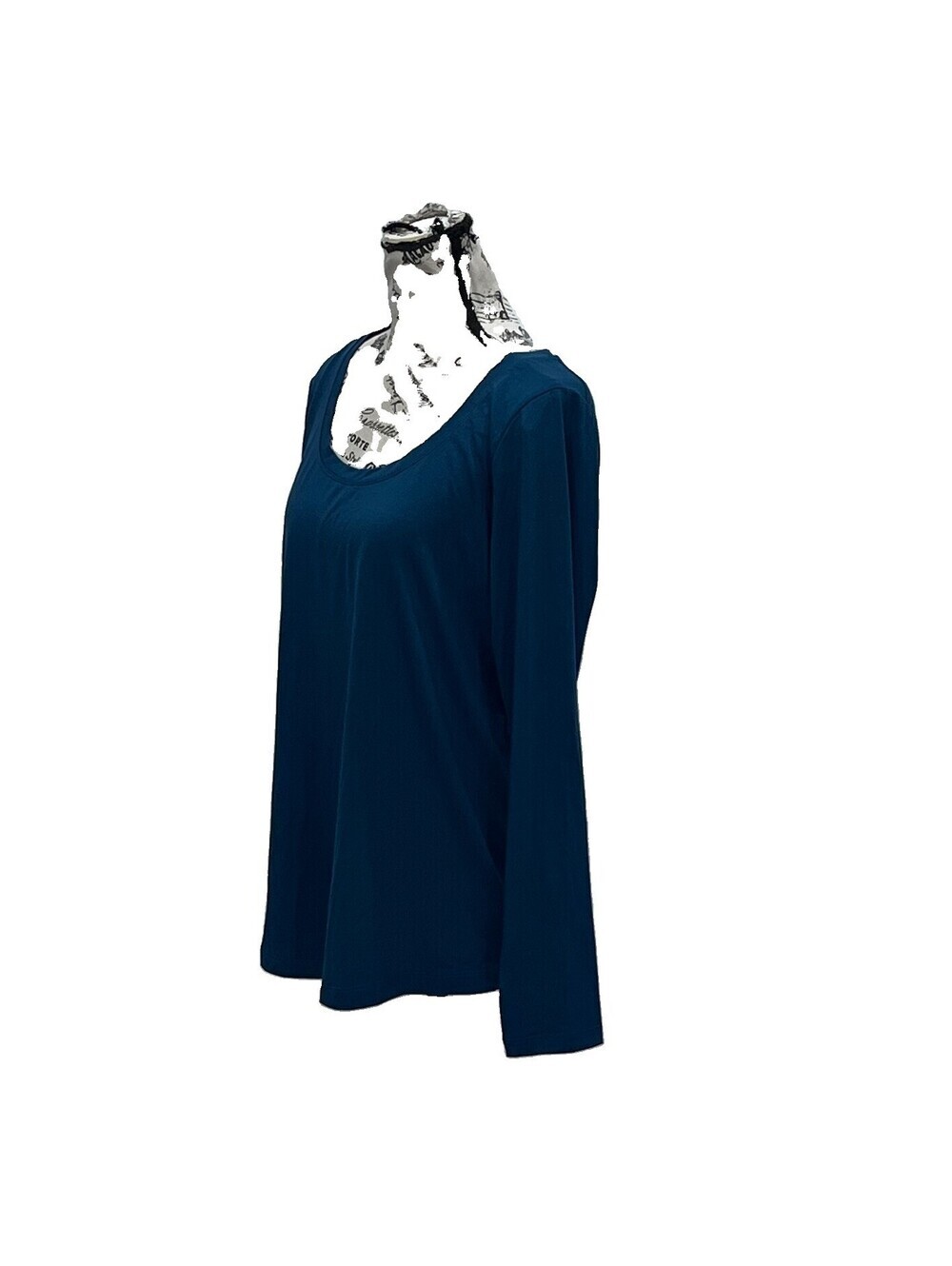Athleta Cloudlight Restore Tee Small Asymmetrical Long Sleeve Top Blue Stretch - Picture 3 of 9